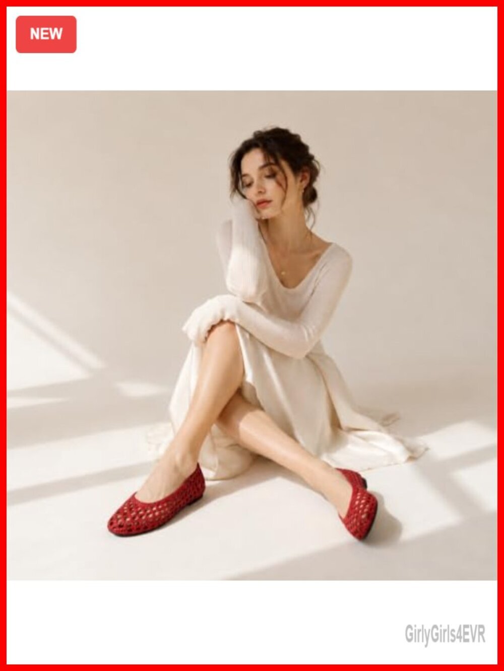 Woven Mesh Ballet Flats - Slip On Comfort Shoes